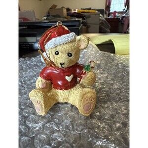 Vintage Christmas Ornament: 1995 Claire’s Santa Teddy Bear 3"  Ralph Lauren Vibe